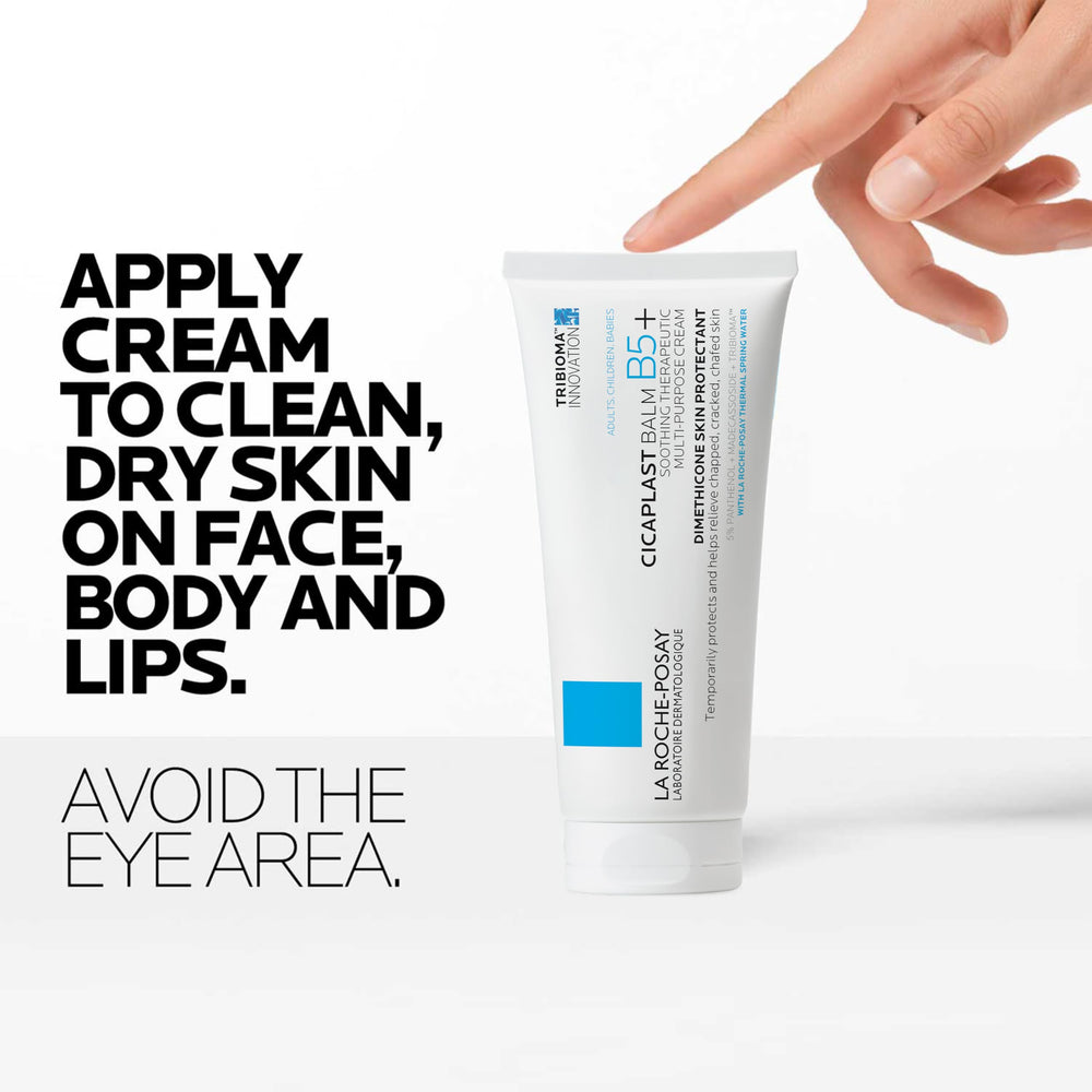Body application of Cicaplast Balm B5+ on dry patches.