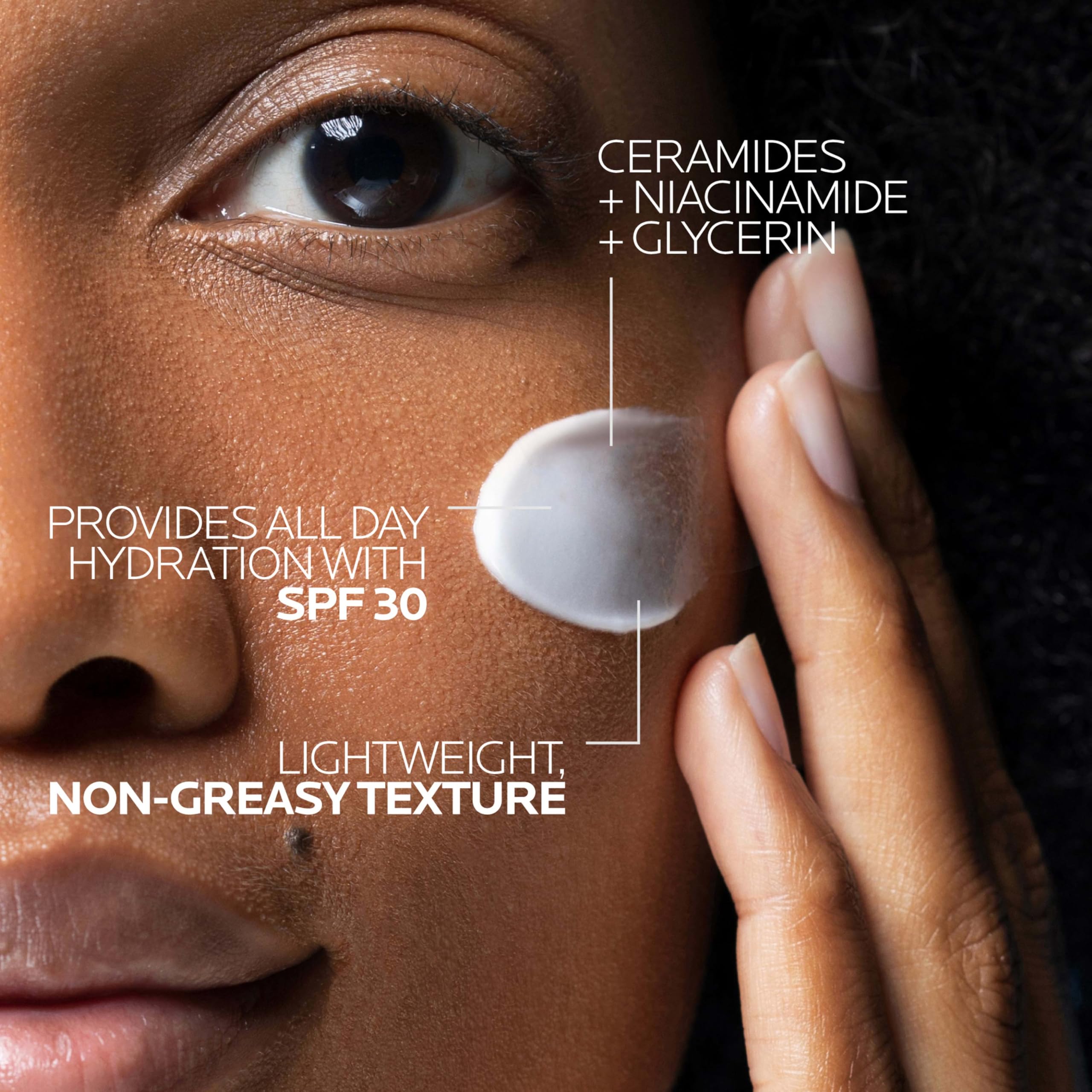 La Roche-Posay Toleriane Double Repair Matte SPF 30 pump demonstrates easy daily application for oily skin