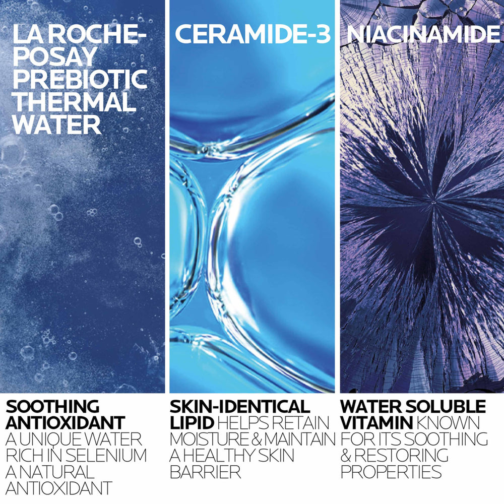La Roche-Posay label close-up showing fragrance-free formula for sensitive skin