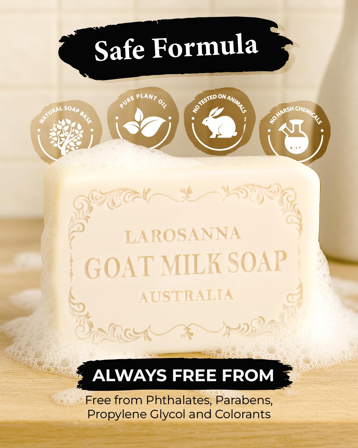 larosanna soap for daily body and hand cleansing with creamy lather