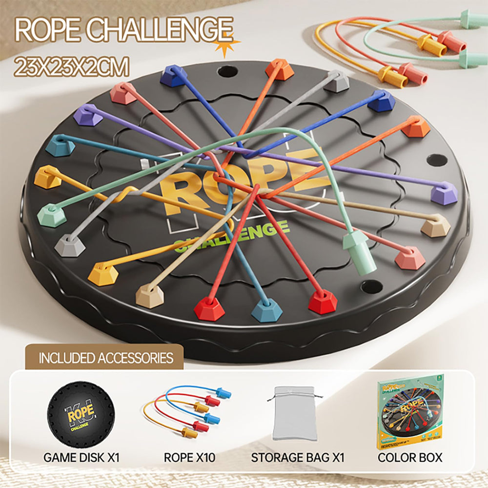 Lartoys Rope Untangling Game board holes scene shows interactive puzzle action
