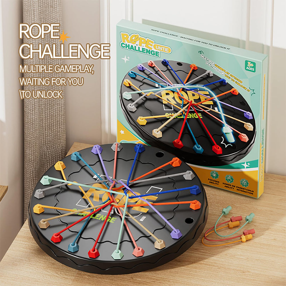 Lartoys Rope Untangling Game board setup highlights 22 holes and setup play