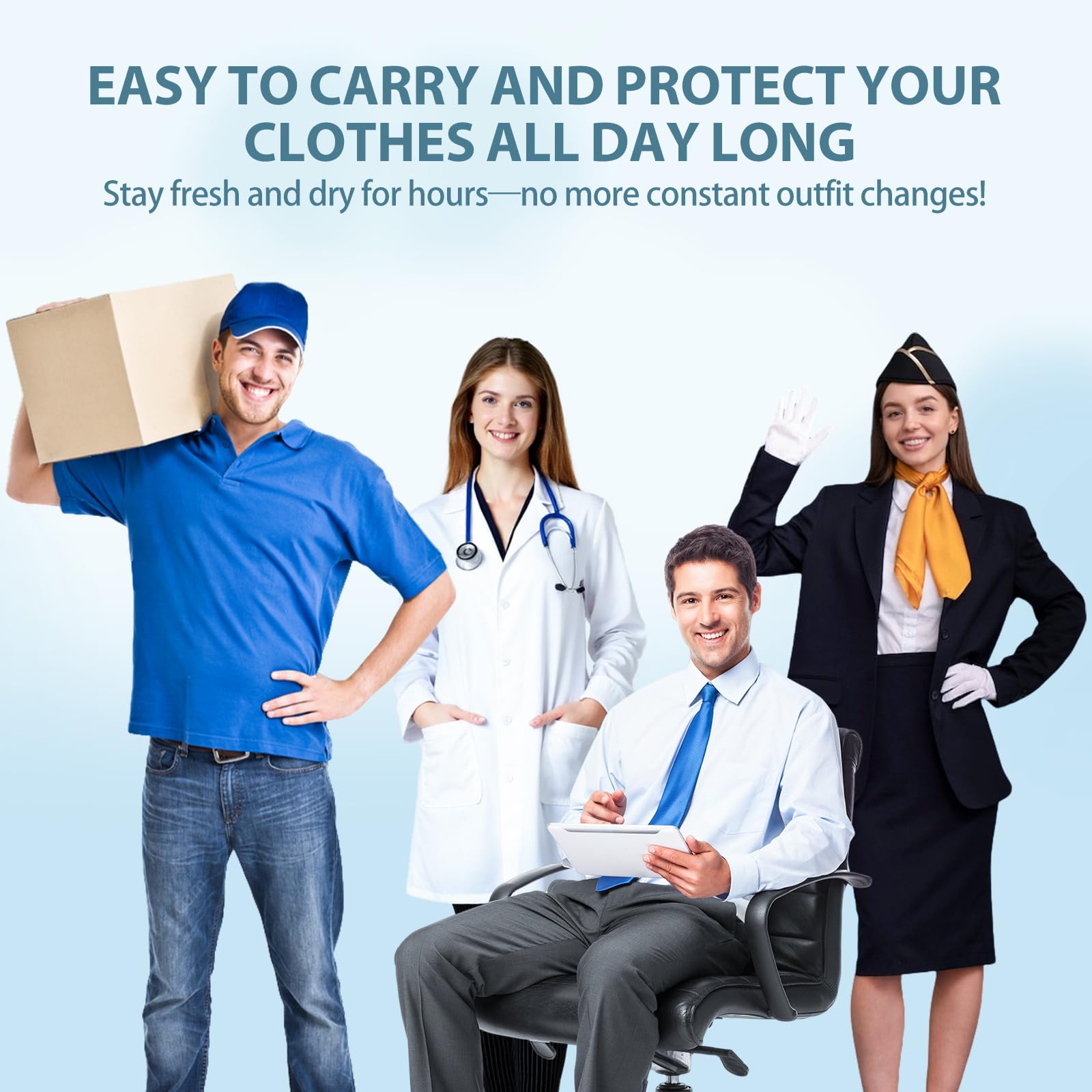 LARUOOUU armpit pads come in a 50-count pack for convenience.