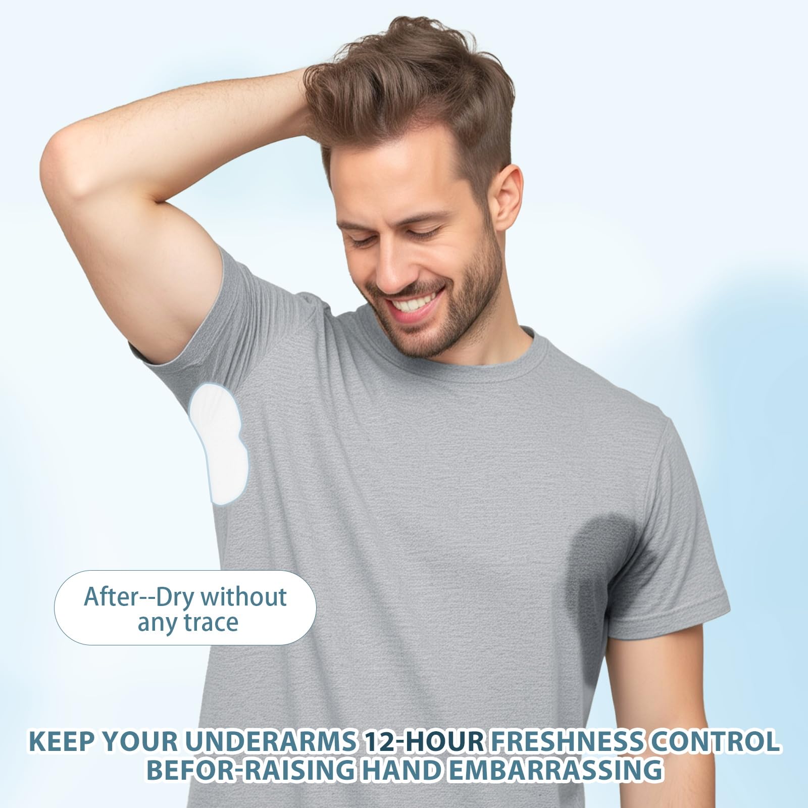 LARUOOUU armpit pads with odor neutralization and high adsorption.