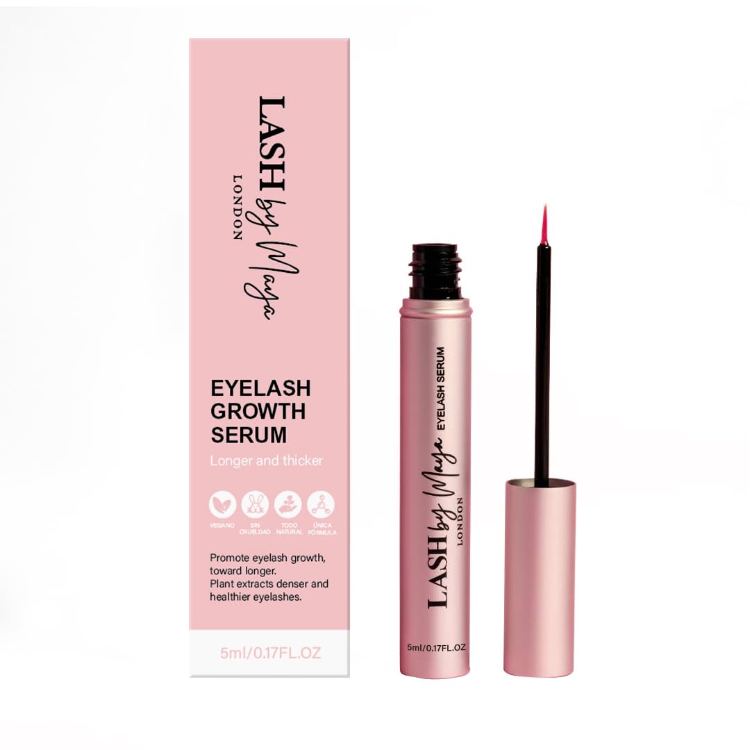 LASH by Maya Serum bottle close-up for natural lash care.
