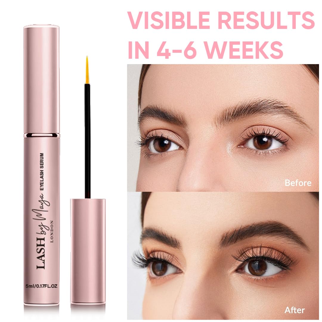 Lifestyle shot of daily routine with LASH by Maya Serum.