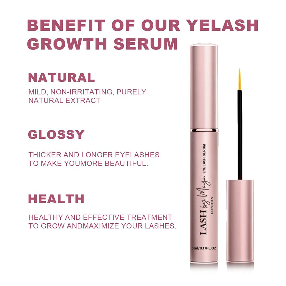 LASH by Maya Serum packaging shows authentic USA-made cruelty-free branding.