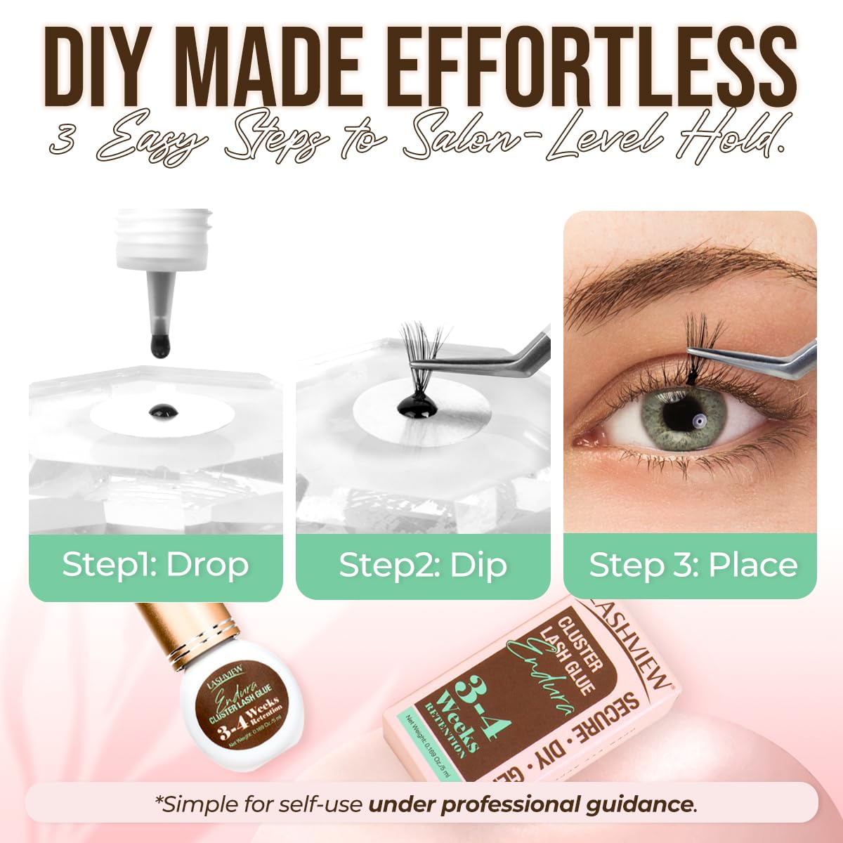 LASHVIEW Lash Cluster Glue professional-use setup for expert application.