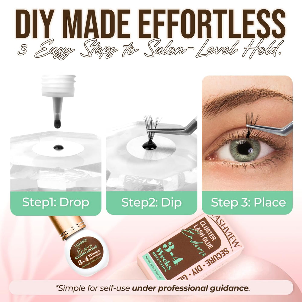 LASHVIEW Lash Cluster Glue professional-use setup for expert application.