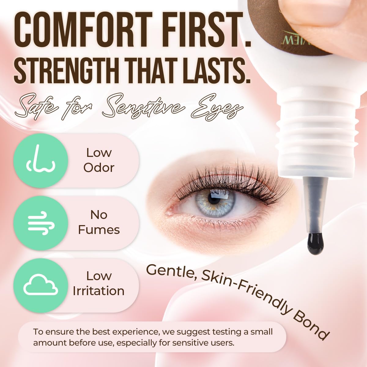 LASHVIEW Lash Cluster Glue waterproof formula stands up to workouts and rain.