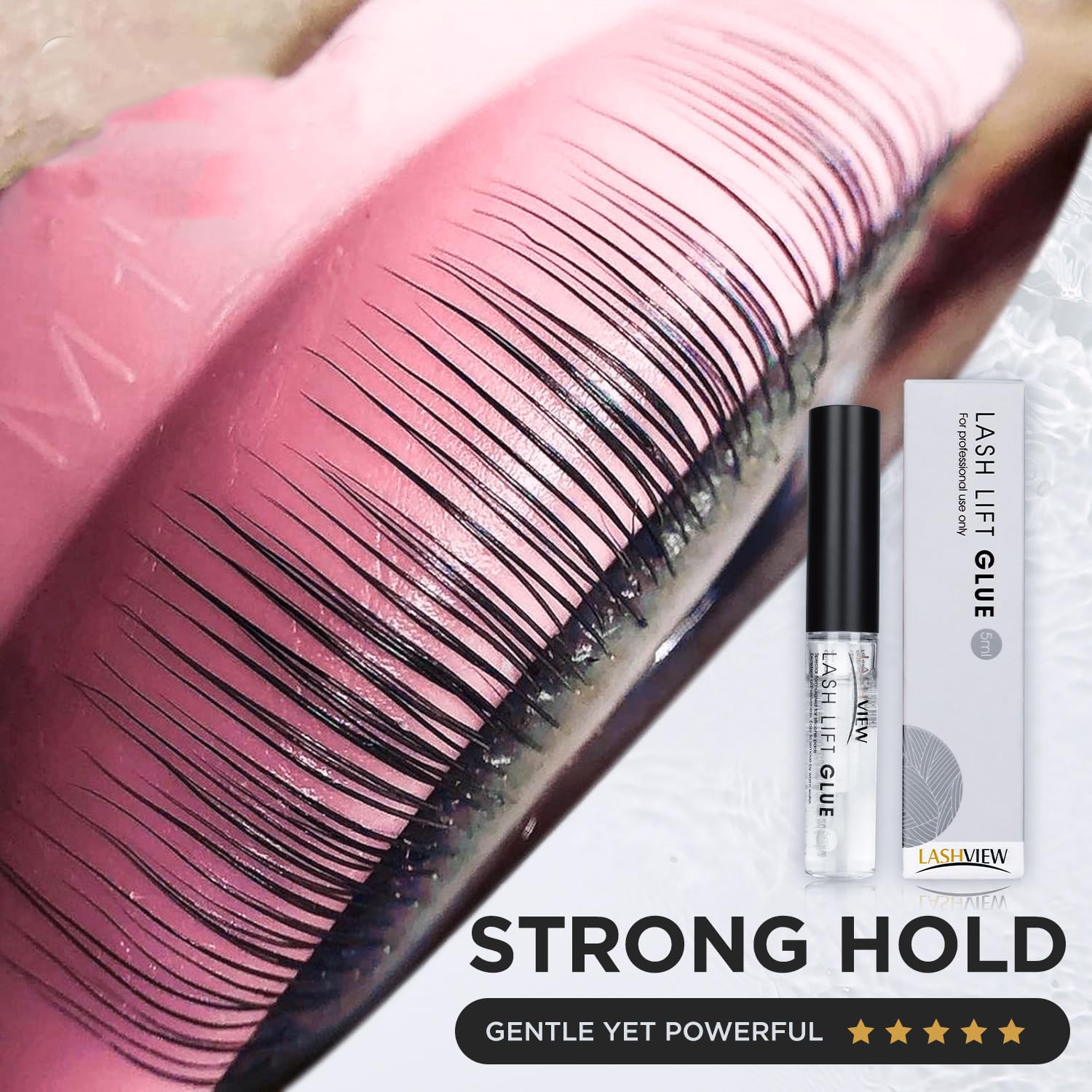 LASHVIEW Lash Lift Glue packaging highlights compact travel-friendly design.