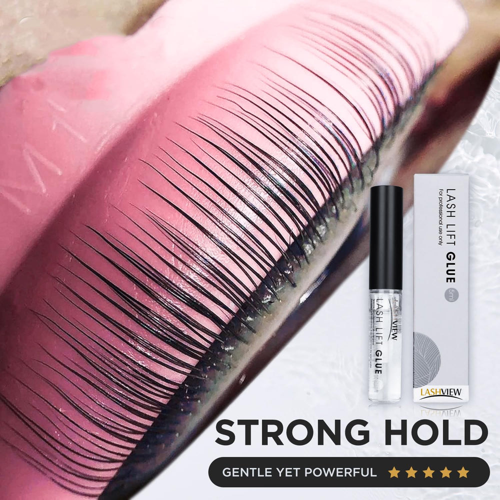 LASHVIEW Lash Lift Glue packaging highlights compact travel-friendly design.