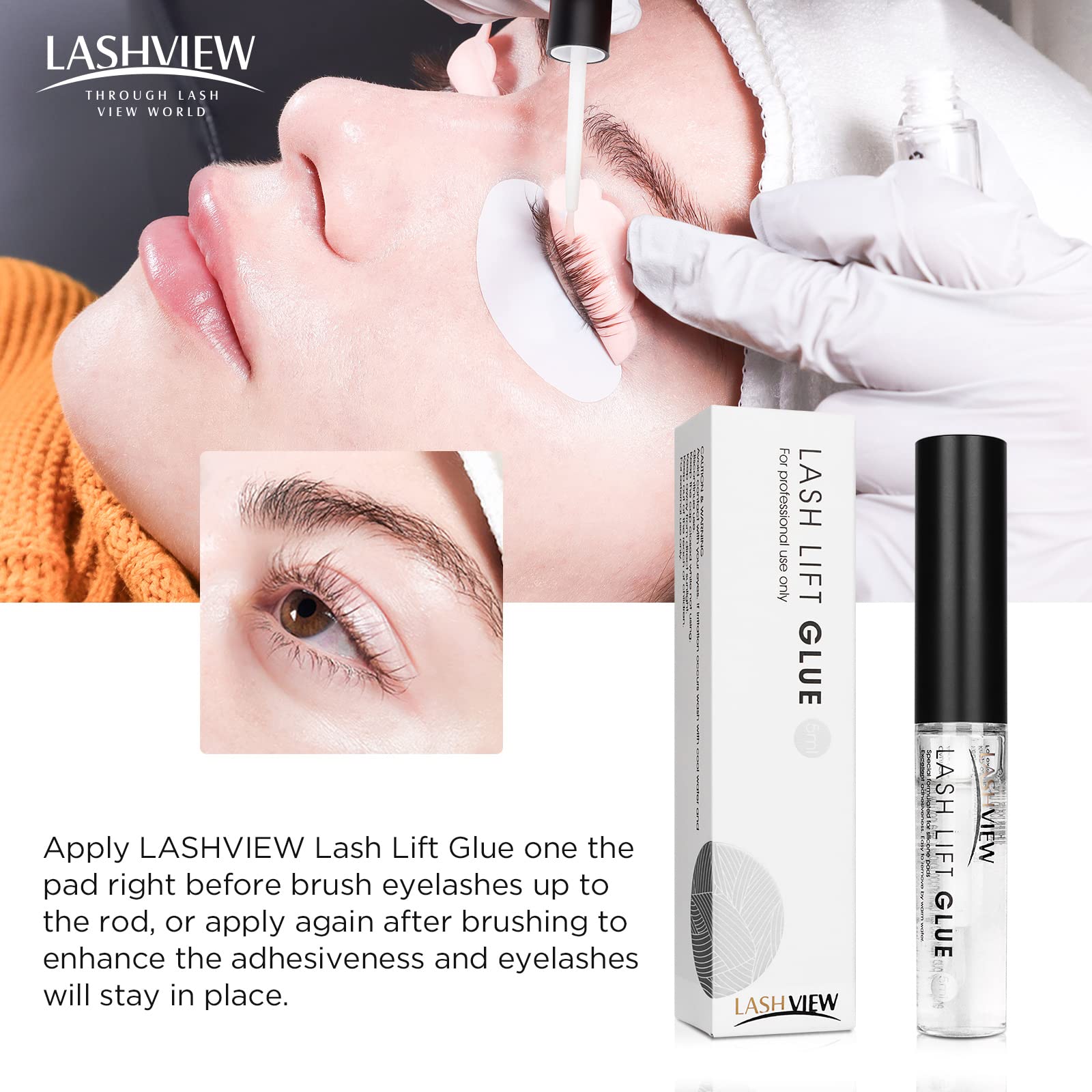 LASHVIEW Glue designed for silicone pads with a mild formula.