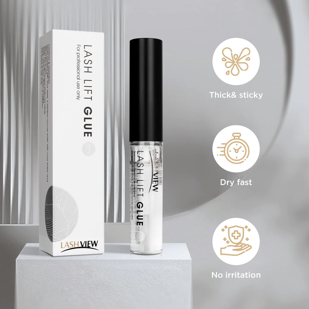 LASHVIEW glue removes with water, no cleaners required.