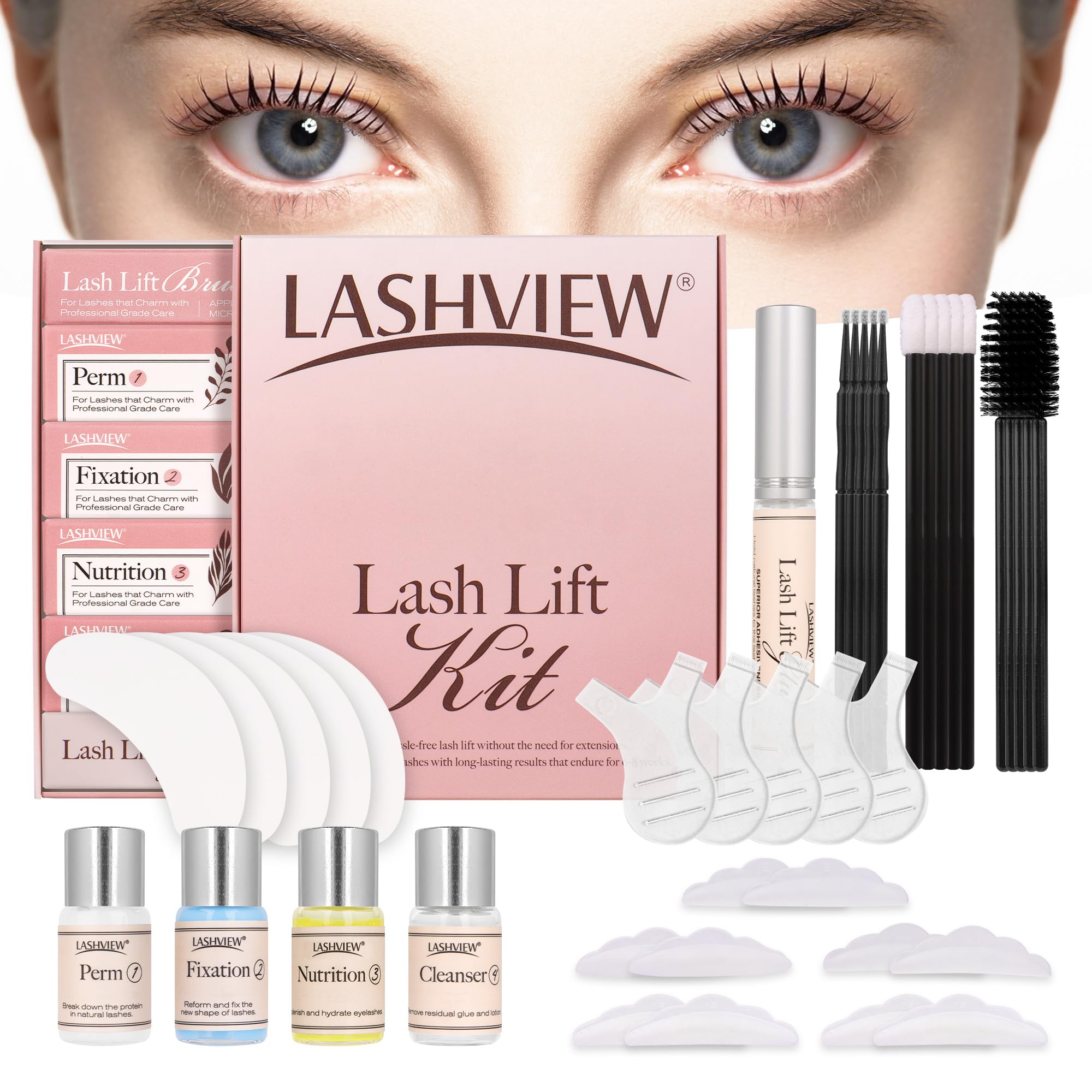 LASHVIEW lash lift kit packaging, ideal for DIY or salon use