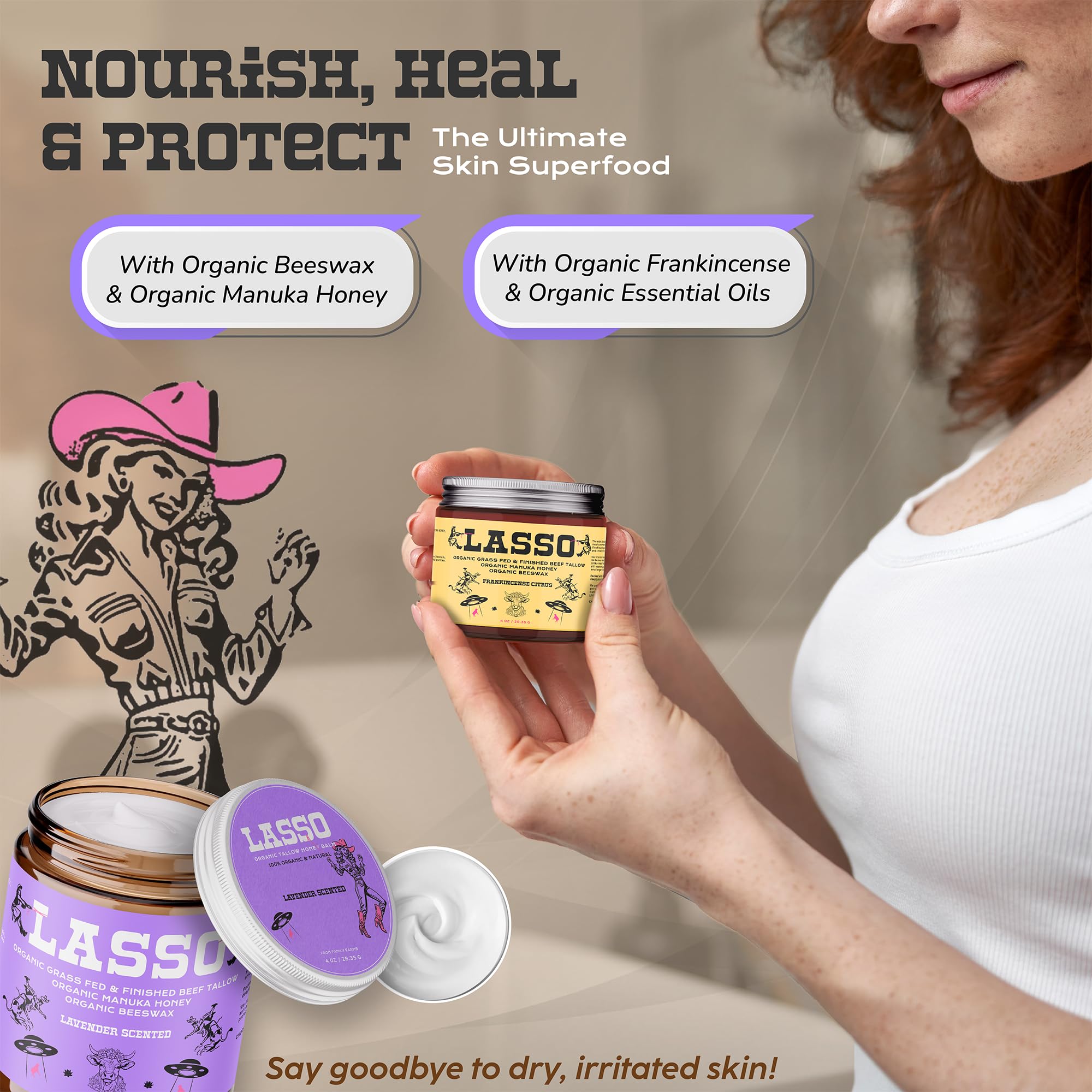 LASSO TALLOW with Manuka honey and beeswax for soft, smooth skin