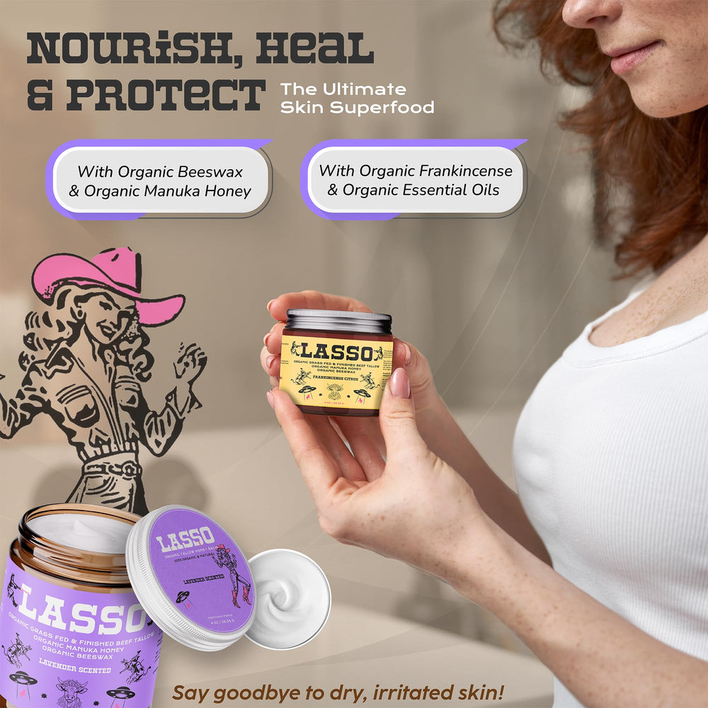 LASSO TALLOW with Manuka honey and beeswax for soft, smooth skin