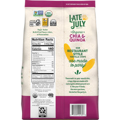 Late July chips ingredients show corn and seeds blend