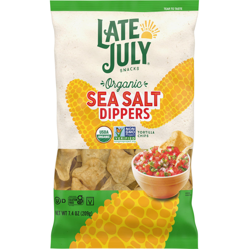 Late July Sea Salt Dippers bag front view, perfect for salsa dipping.