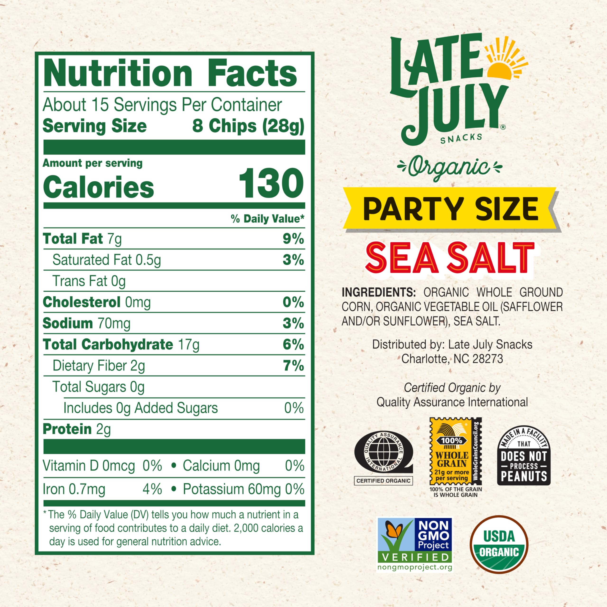 Late July tortilla chips thin crispy close up ideal for dipping.