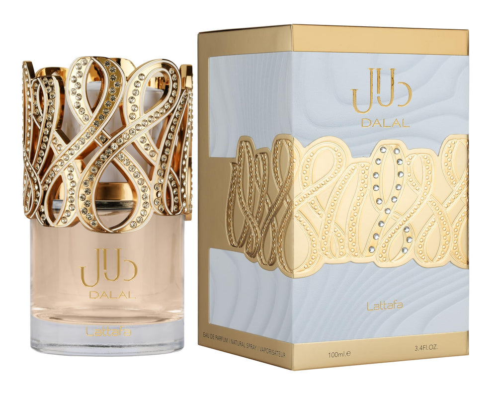 Lattafa Dalal EDP heart notes image highlights florals for an elegant glow