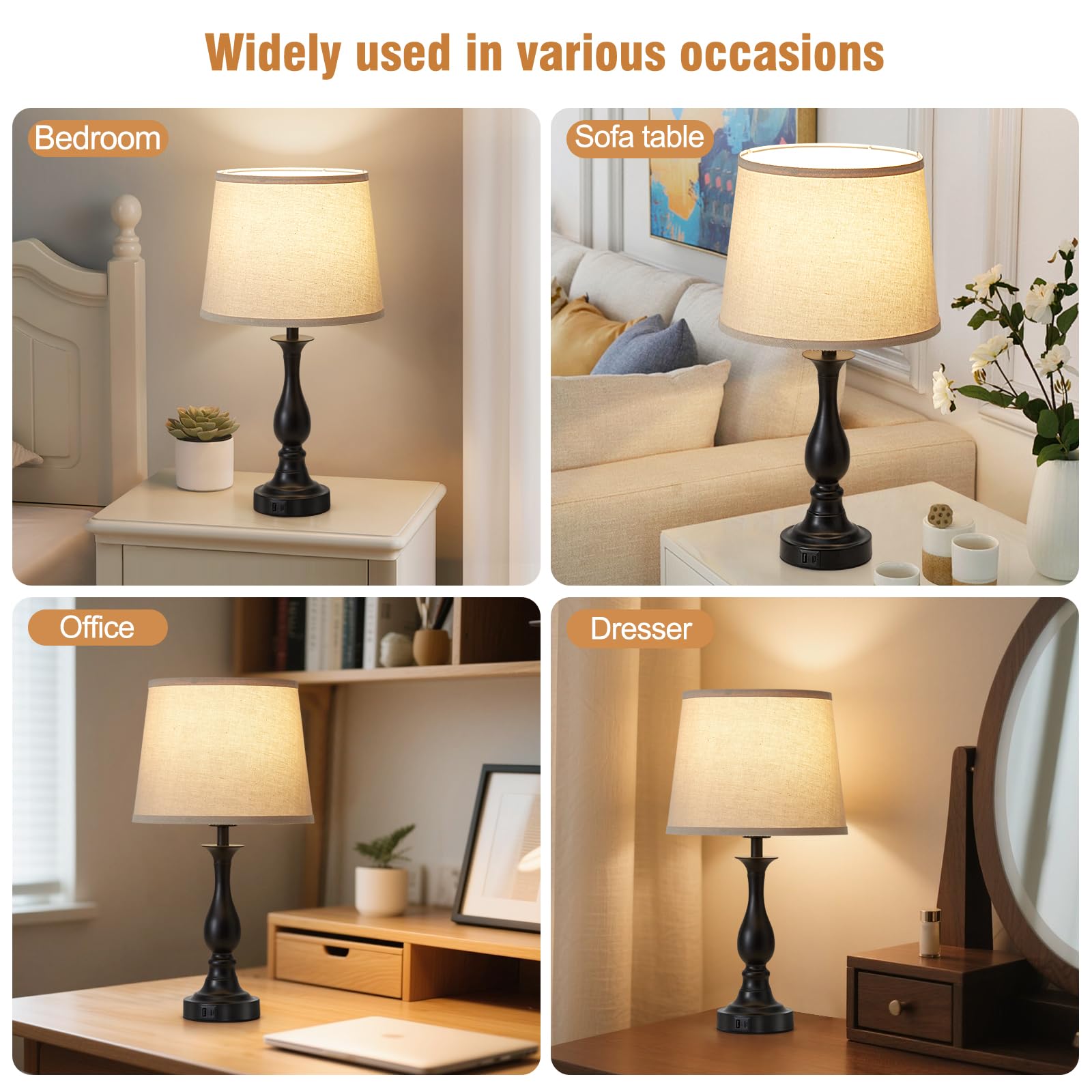 Lauag two-lamp set with quick-install design and included LEDs.