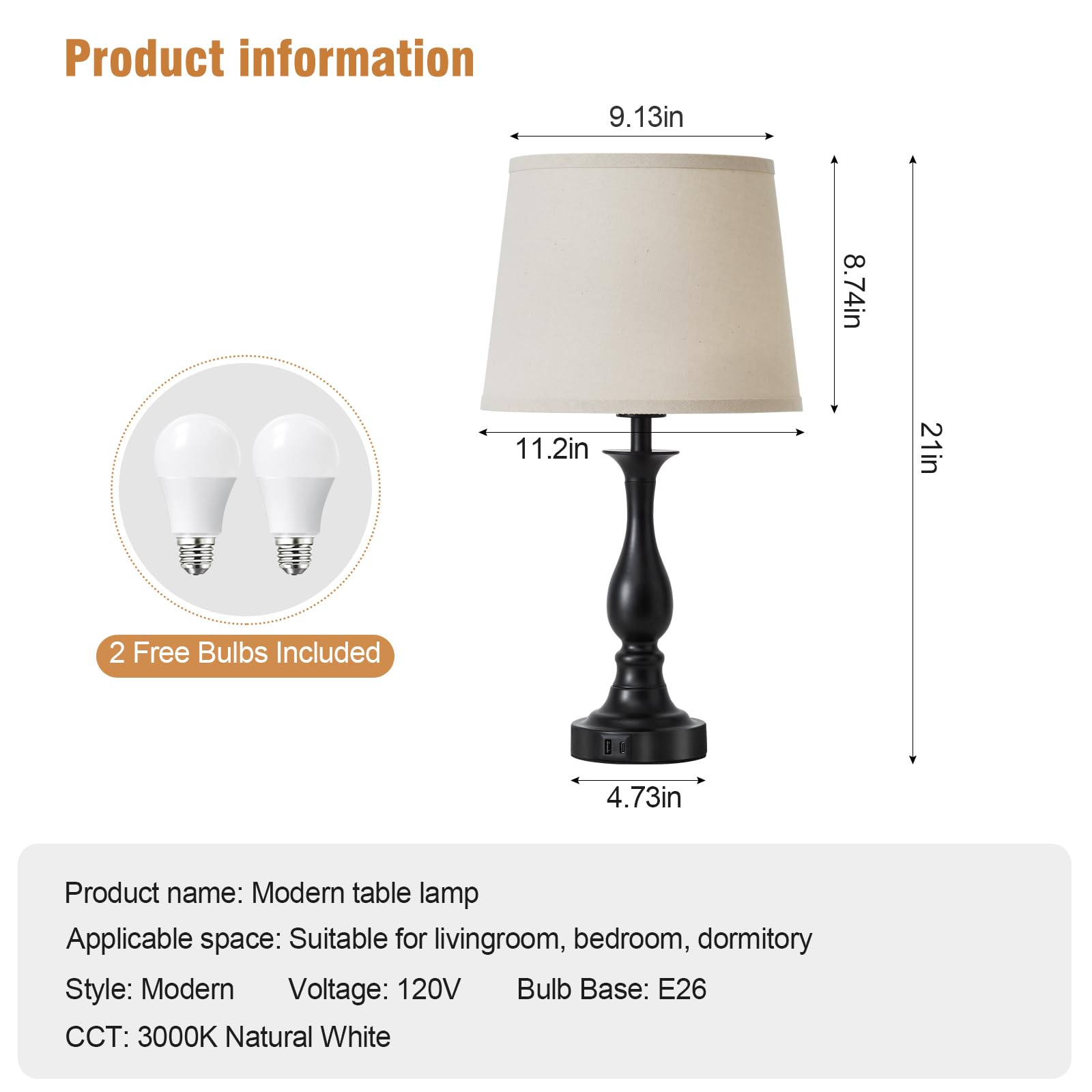 Lauag UL-listed lamp base ensures safe, reliable use.