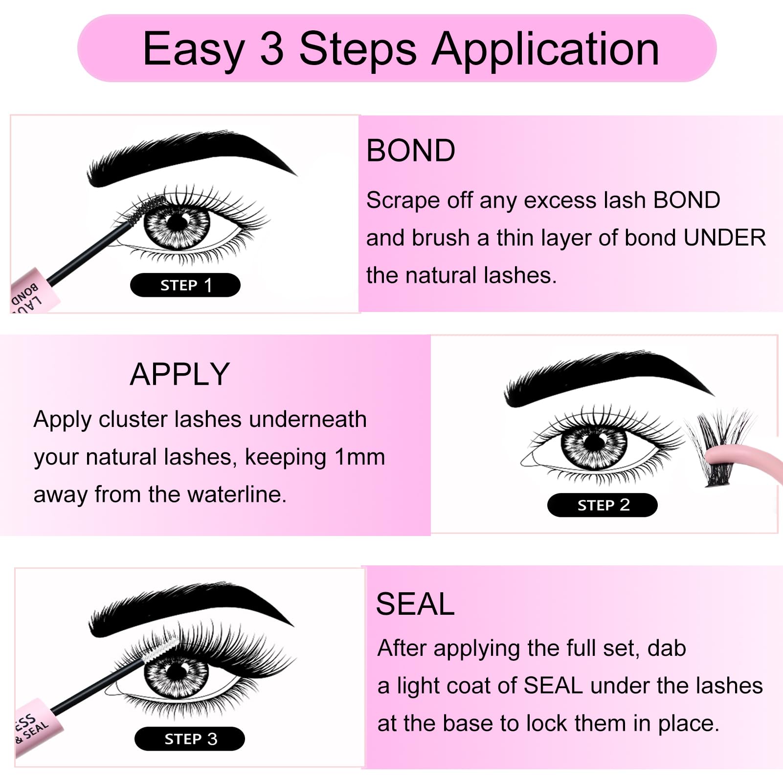 LAUBESS all-day wear test on lashes highlights durable hold.