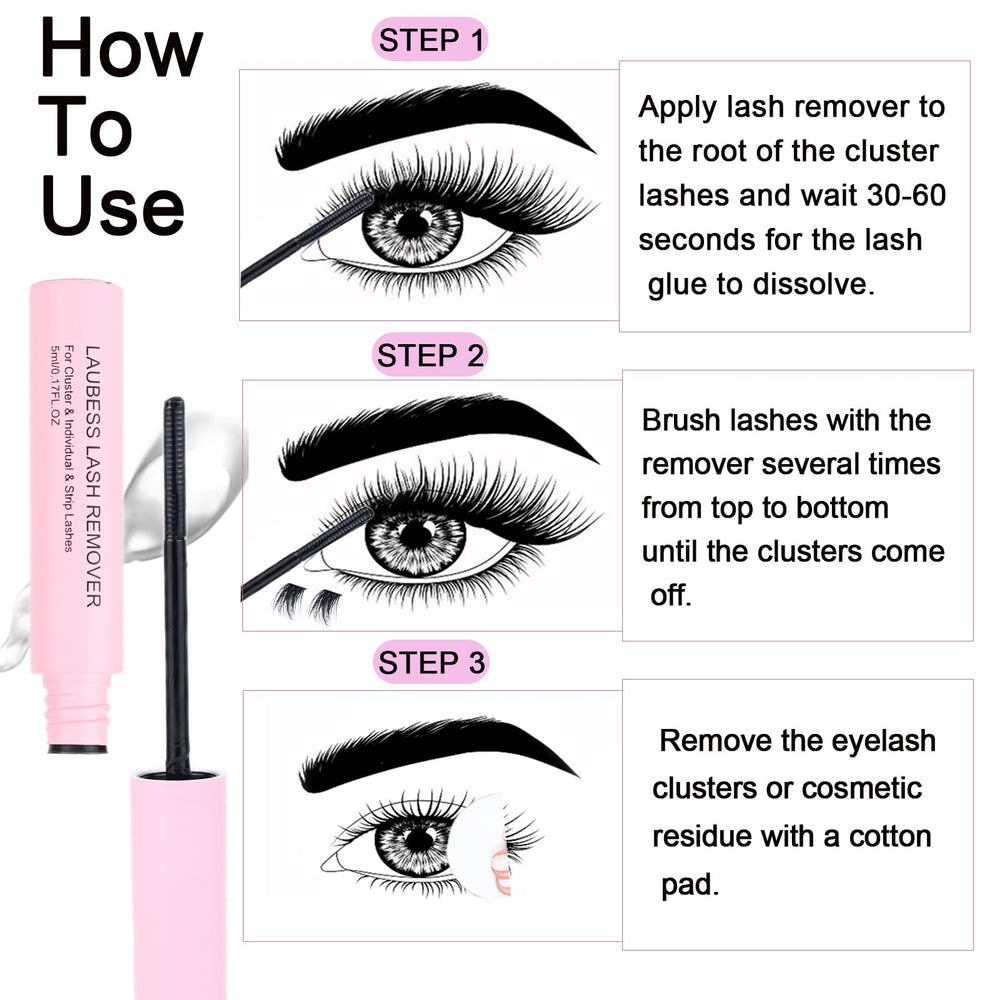 LAUBESS LASH remover applicator, precise brush for easy use.