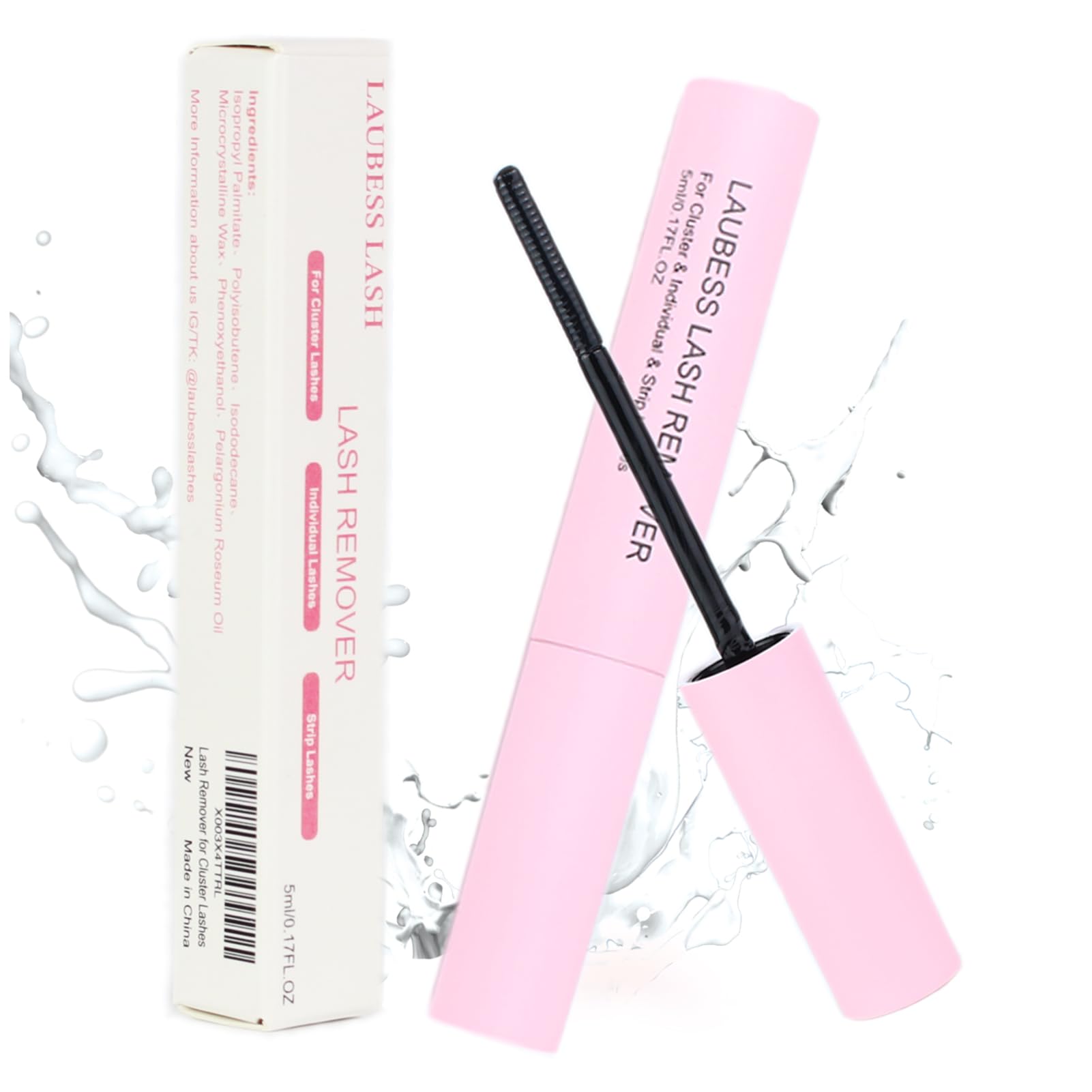 LAUBESS LASH remover bottle 5ml for cluster lashes, easy at-home removal.