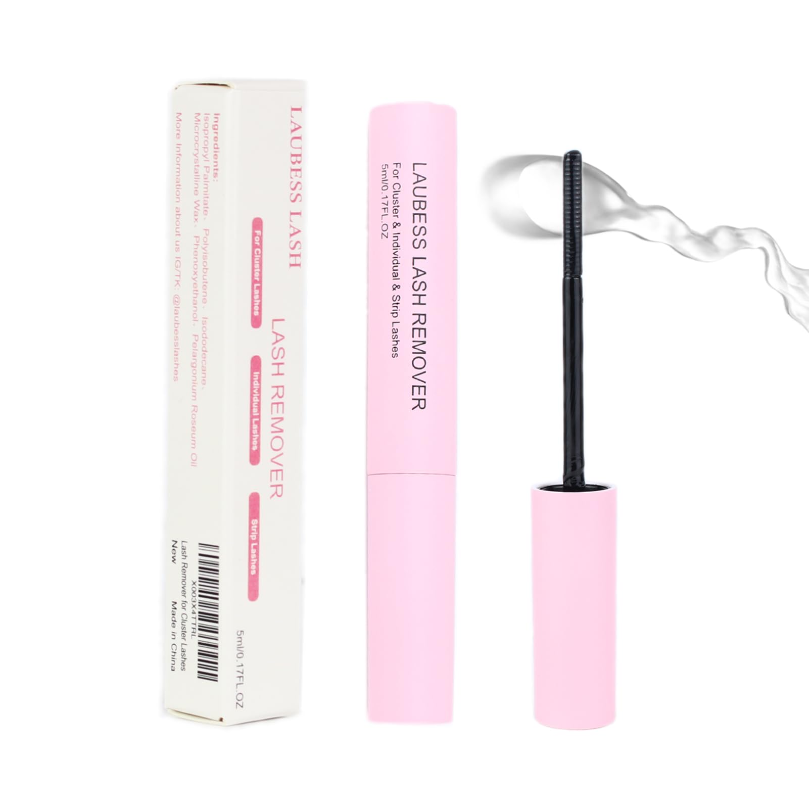 LAUBESS LASH remover soft cotton pad, wipe away residues.