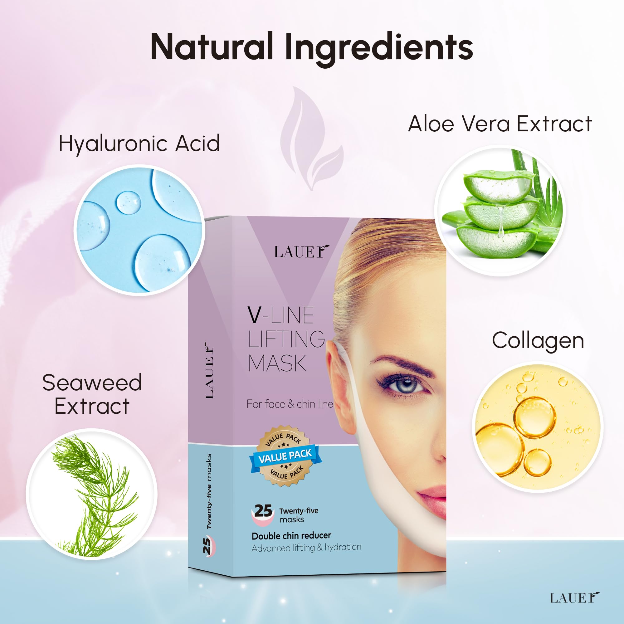 LAUER COSMETIC double chin reducer mask softens sagging and refines neck contours.