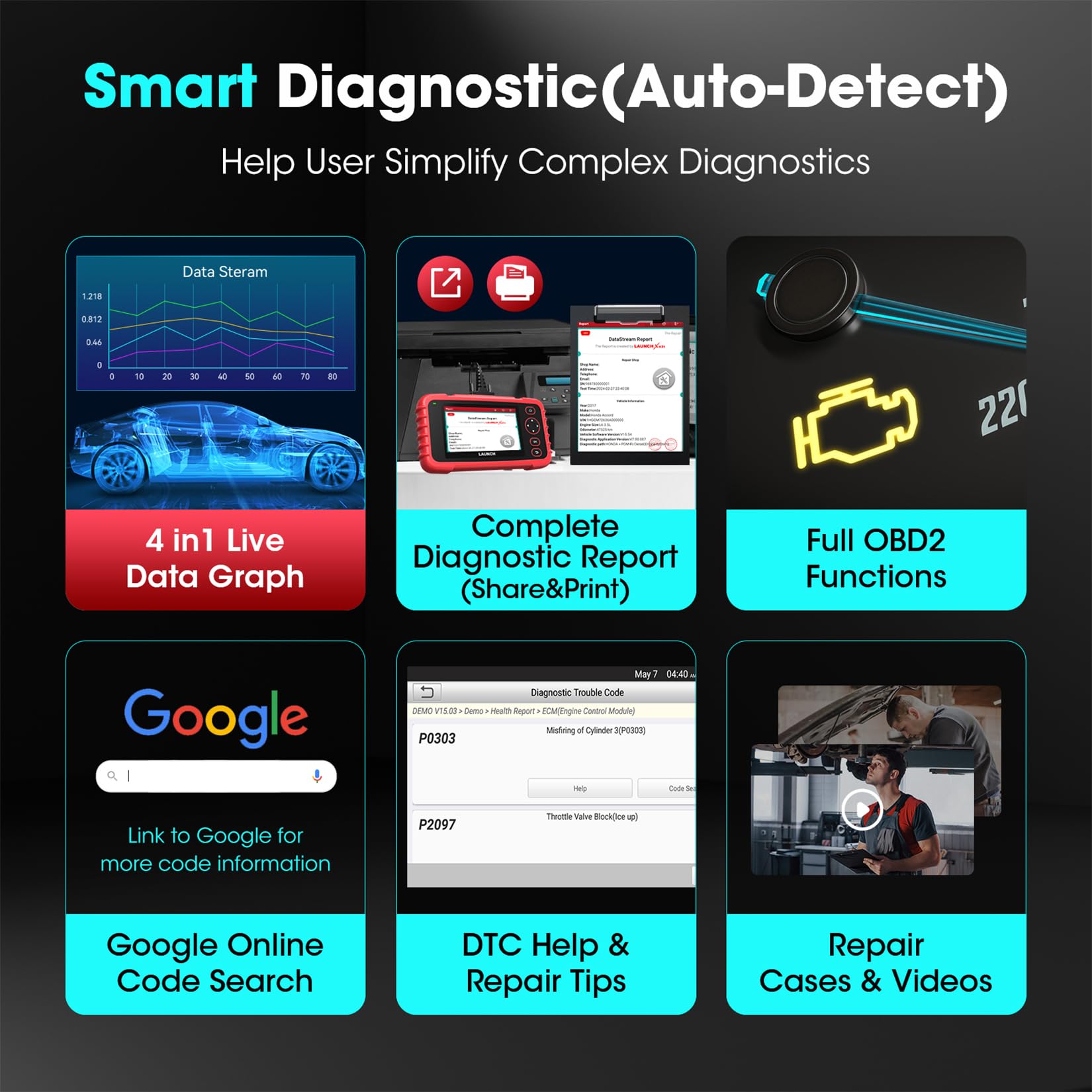 LAUNCH CRP123X Elite BST360 battery tester in-car health checks