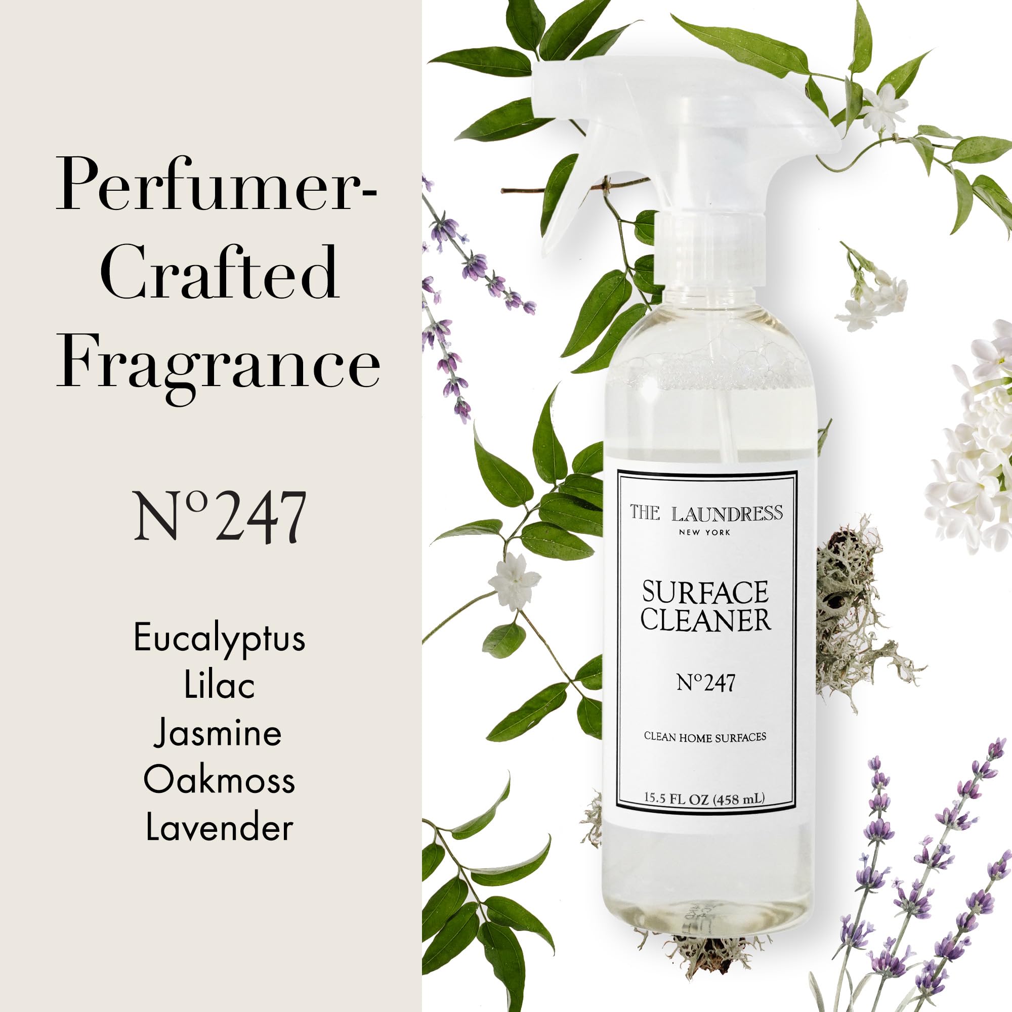 The Laundress No. 247 fragrance label on the bottle highlights perfumer-crafted scent.