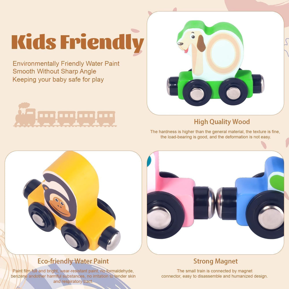 Lauon double-sided wooden set with animal shapes for color and shape recognition.