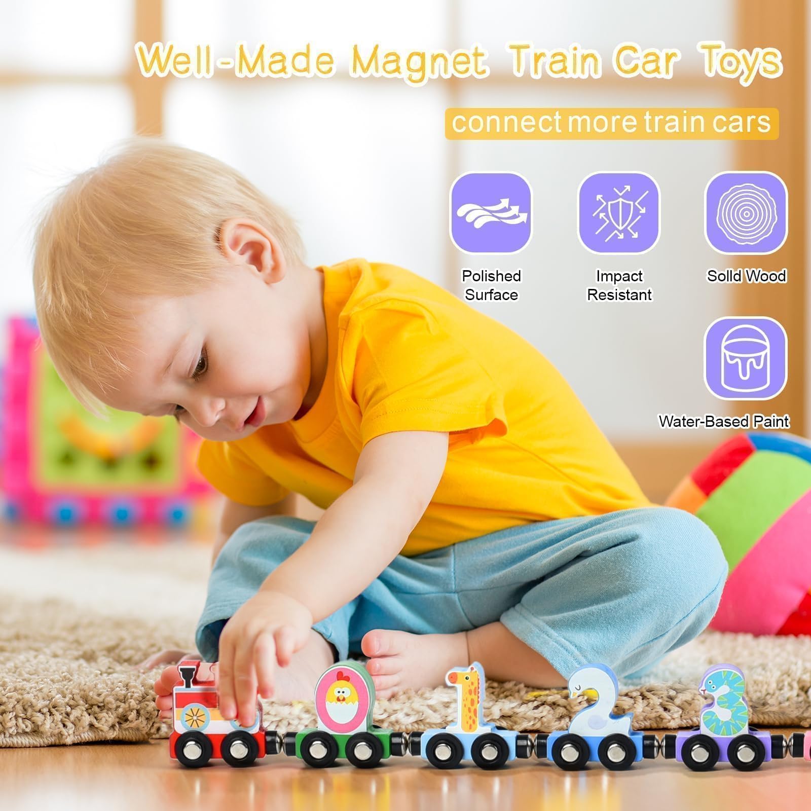 Lauon toddler-friendly train set ideal for birthdays or holidays.