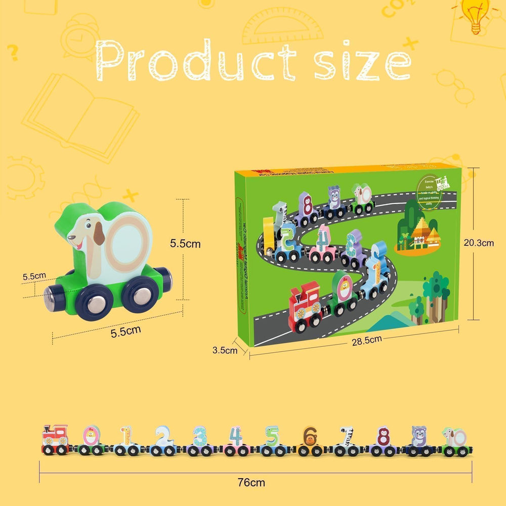 Lauon travel-ready wooden train set for on-the-go fun.