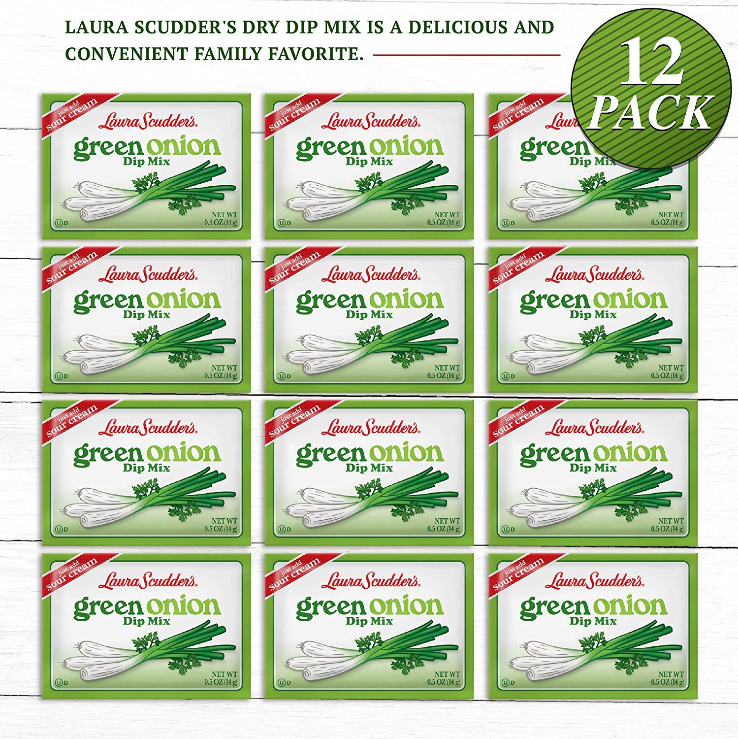 Laura Scudder's Green Onion Dip Mix pack of 12 offers value and convenience