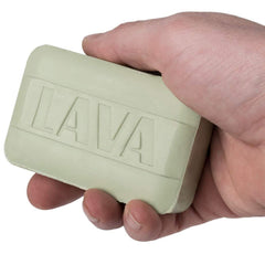Lava 10185 pumice bar after cleanup shows clean hands with subtle scent