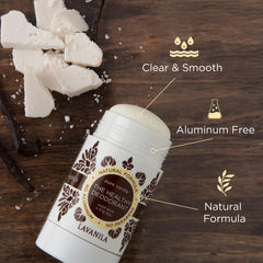 Close-up of Lavanila Pure Vanilla deodorant stick showing creamy texture