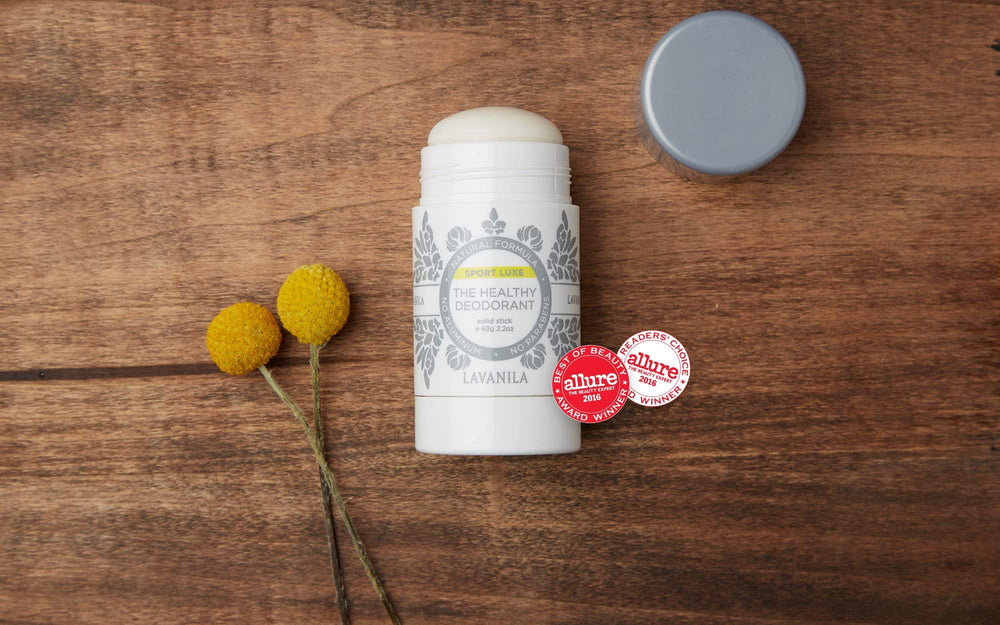 Minimalist Lavanila labeling emphasizes clean, eco-friendly design.