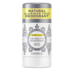 Lavanila Sport Luxe aluminum-free deodorant stick front view for all-day freshness.