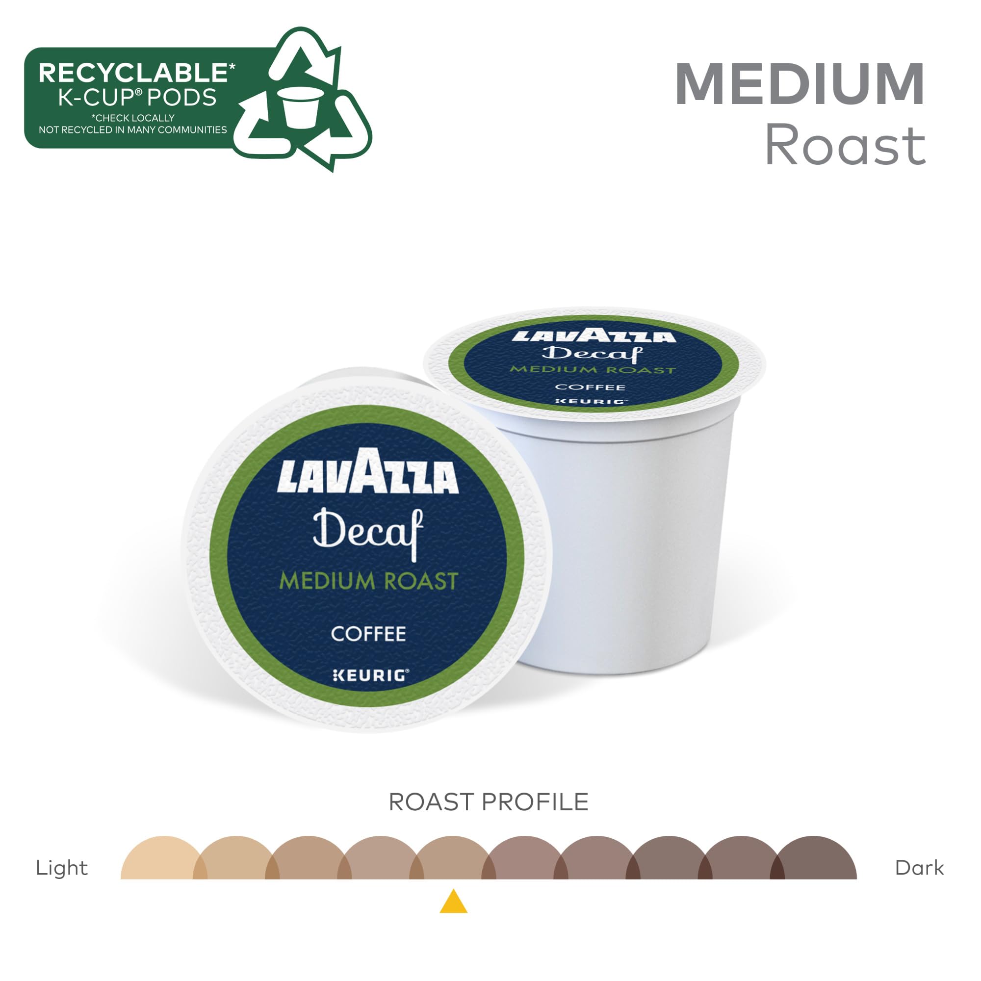 Lavazza Decaf K-Cups inner pack open, easy portioning for households.