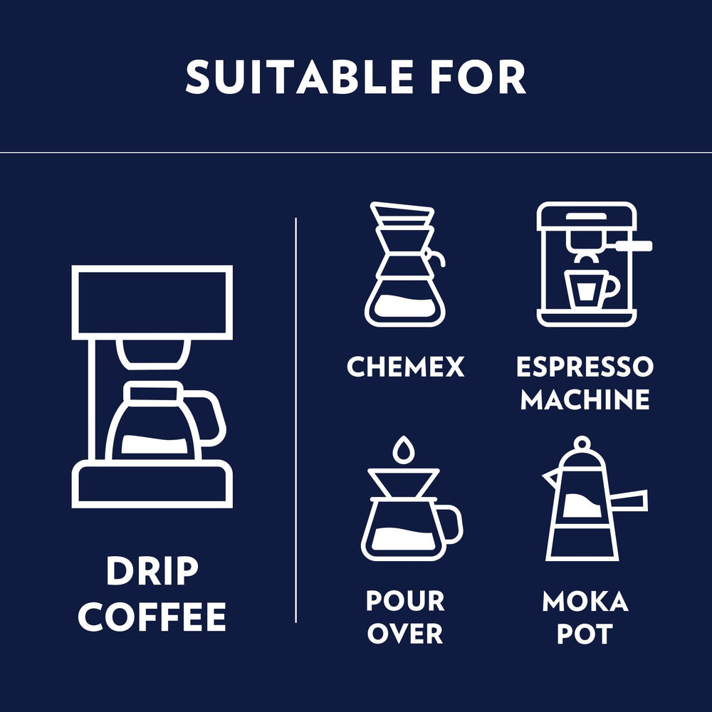 Lavazza Dek Filtro medium roast aroma released by grind for morning brew.