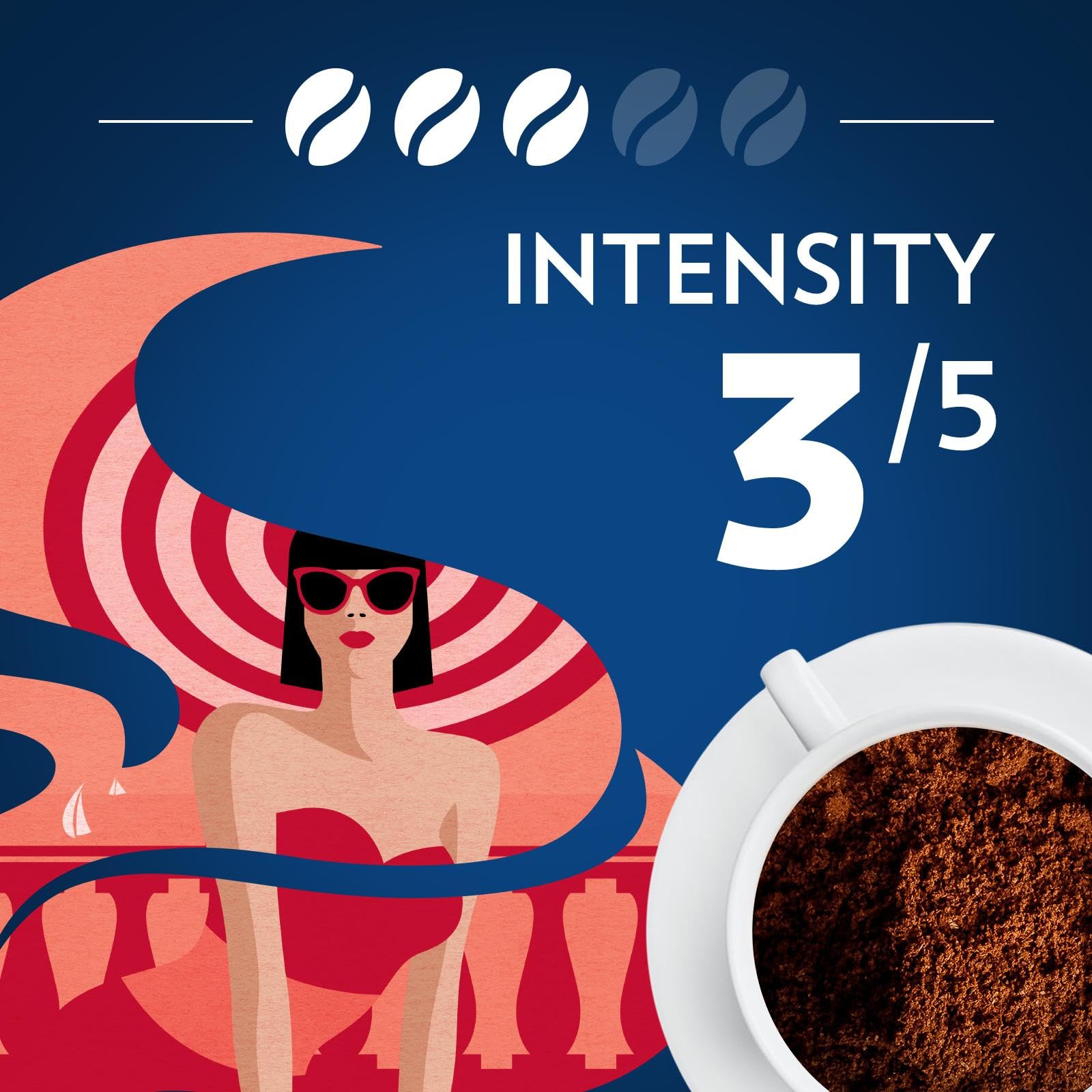 Aromas rise from steam with Lavazza Dolcevita Classico in a cup.