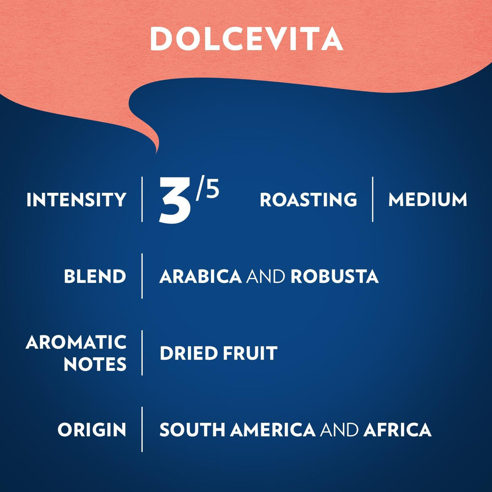 Cup being poured to reveal nutty aroma from Dolcevita Classico.