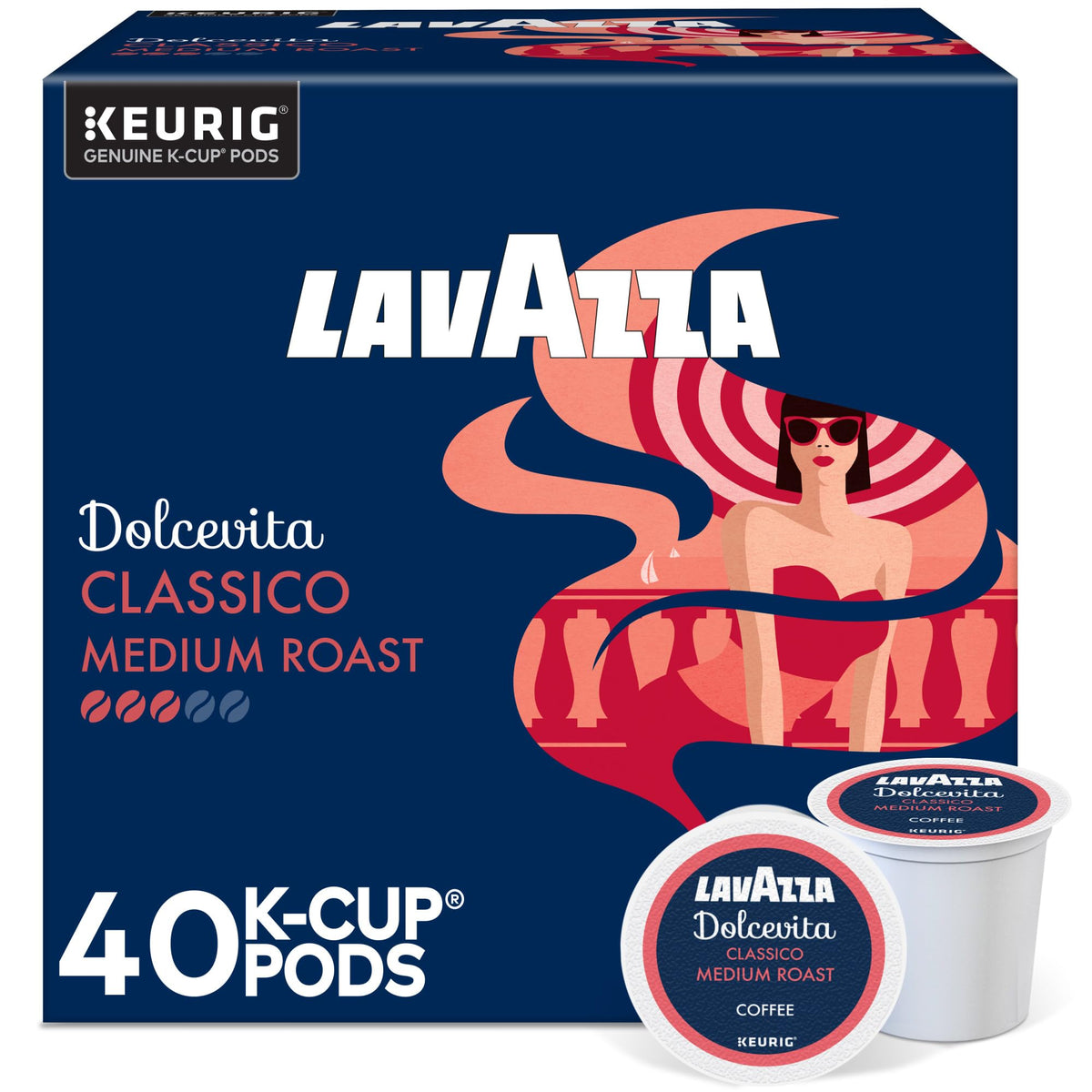 Lavazza Dolcevita Classico pod close-up highlighting rich aroma for a smooth morning boost