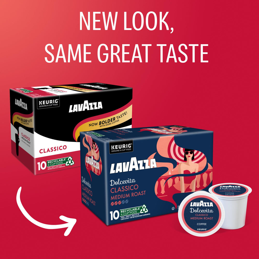 Close-up of Lavazza Dolcevita Classico pods highlighting rich aroma.