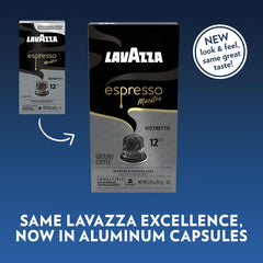 Cup of Lavazza Espresso Maestro Ristretto illustrating a rich, chocolatey crema.