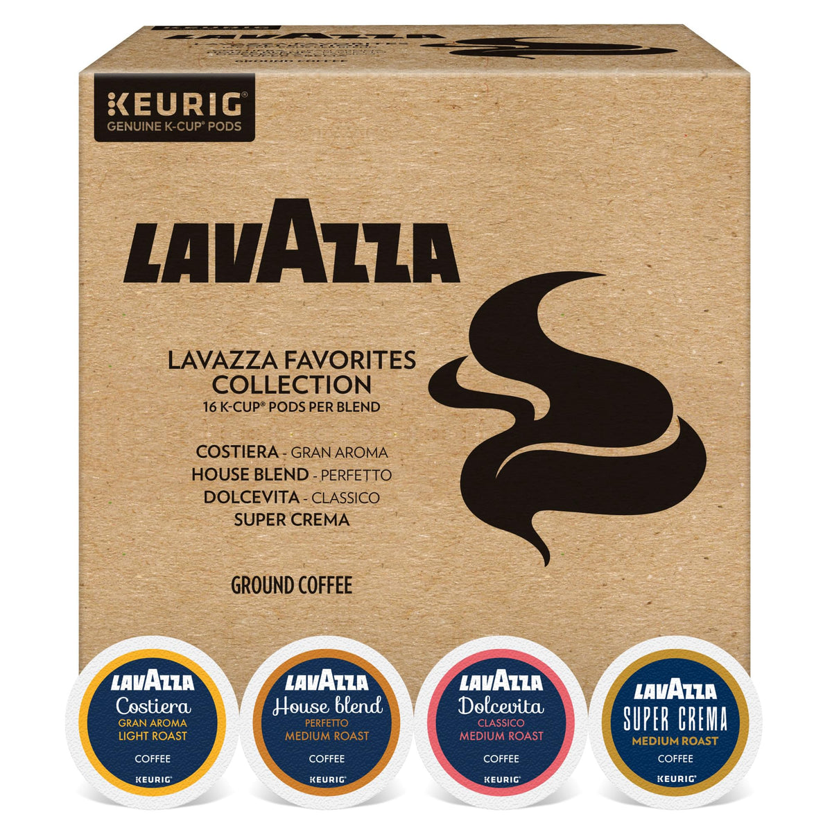 Lavazza Favorites Costiera packaging close-up highlighting Amalfi Coast inspired aroma